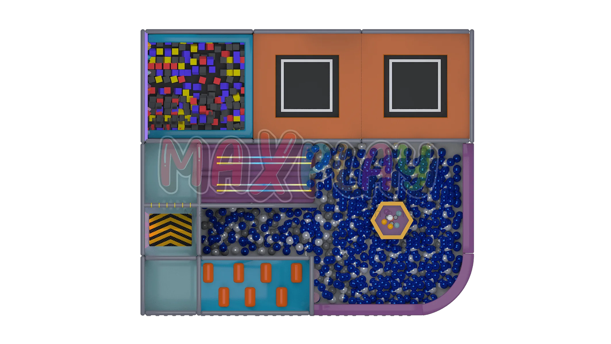 5m x 4m x 2h Soft Play Slide