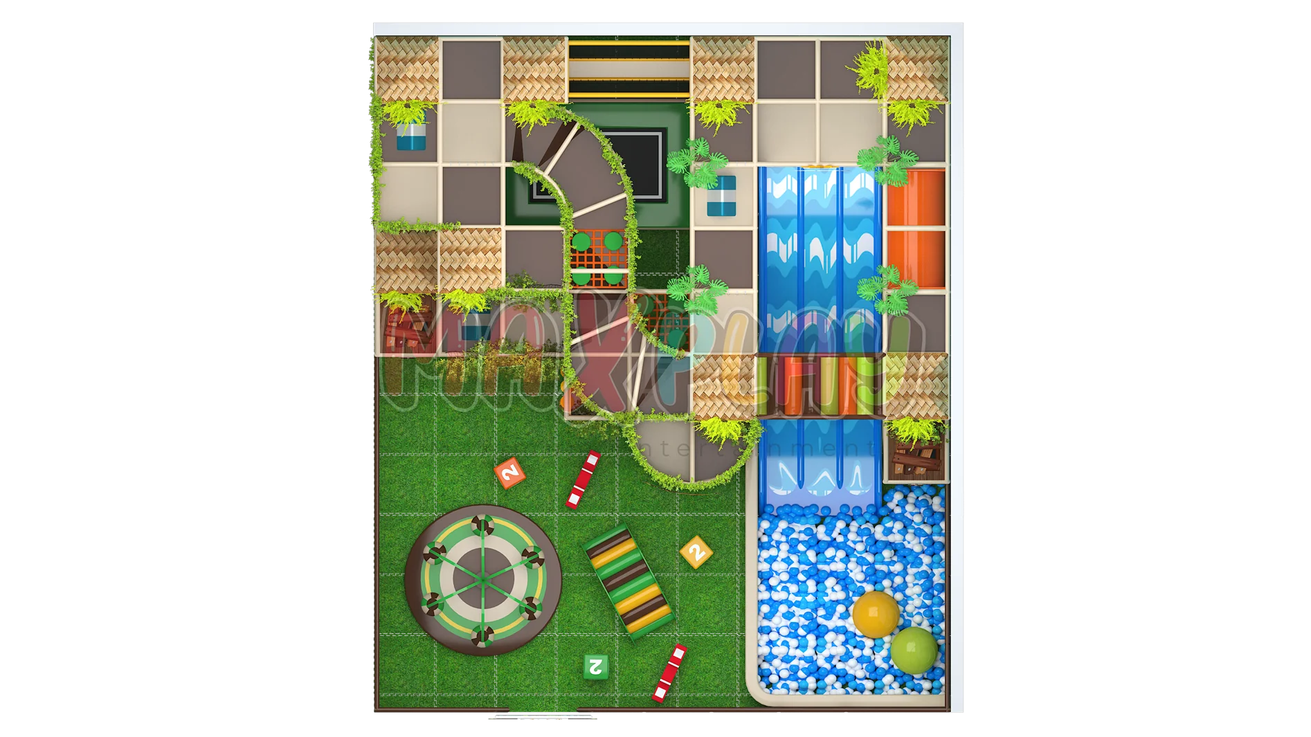 10m x 9,50m x 5H 95m² Soft Play