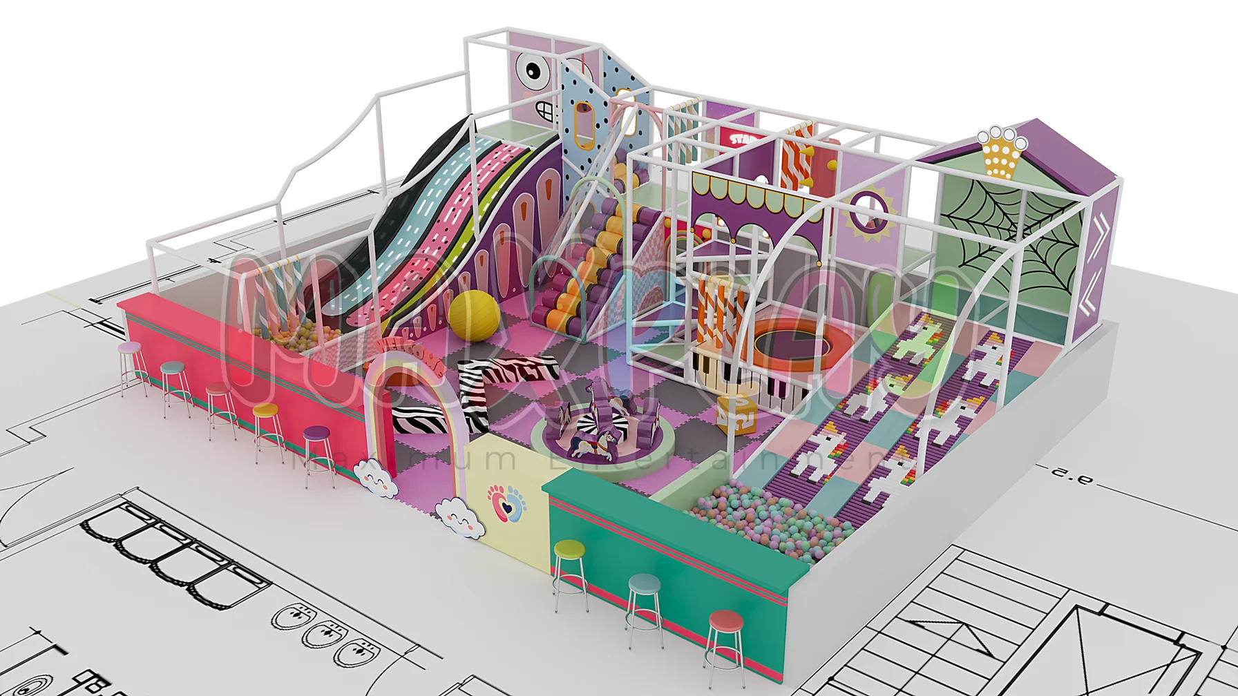 8m x 10m 3H 80m² Soft Play