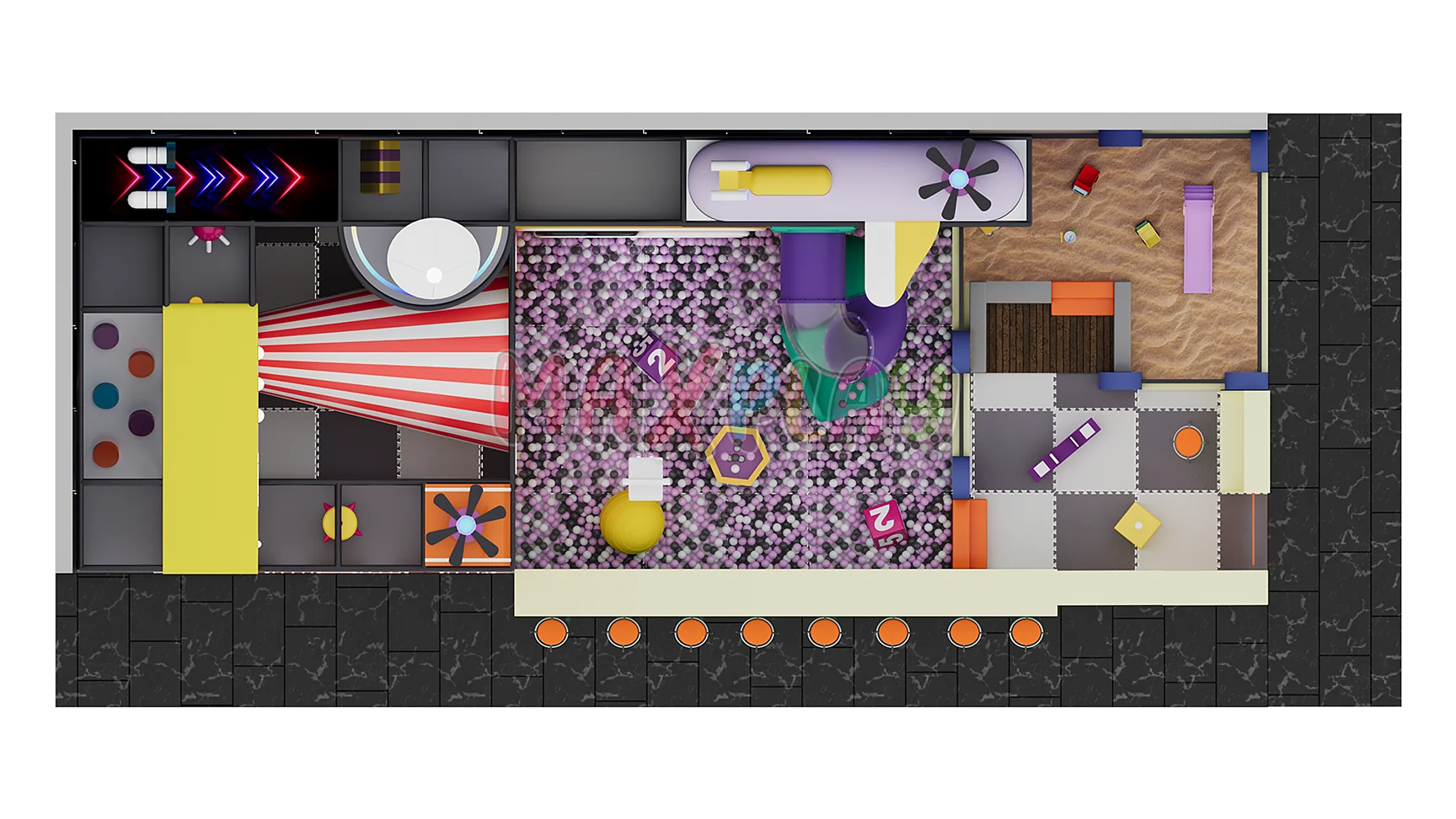 5m x 14m  4H 70m² Soft Play