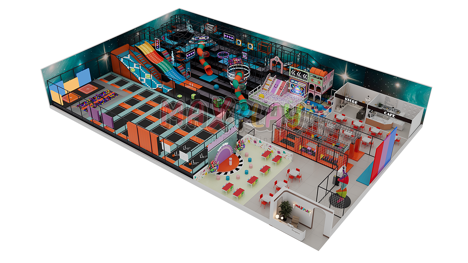 MaxPlay | 40m x 25m 5H 2000m² Soft Play