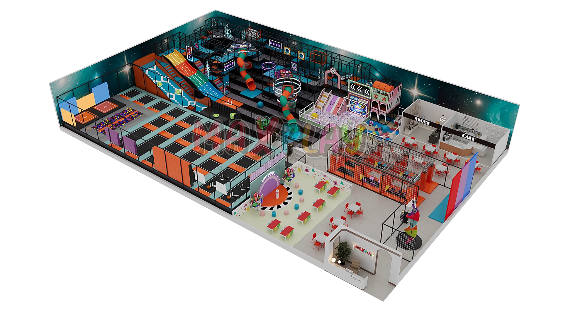 40m x 25m 5H 2000m² Soft Play