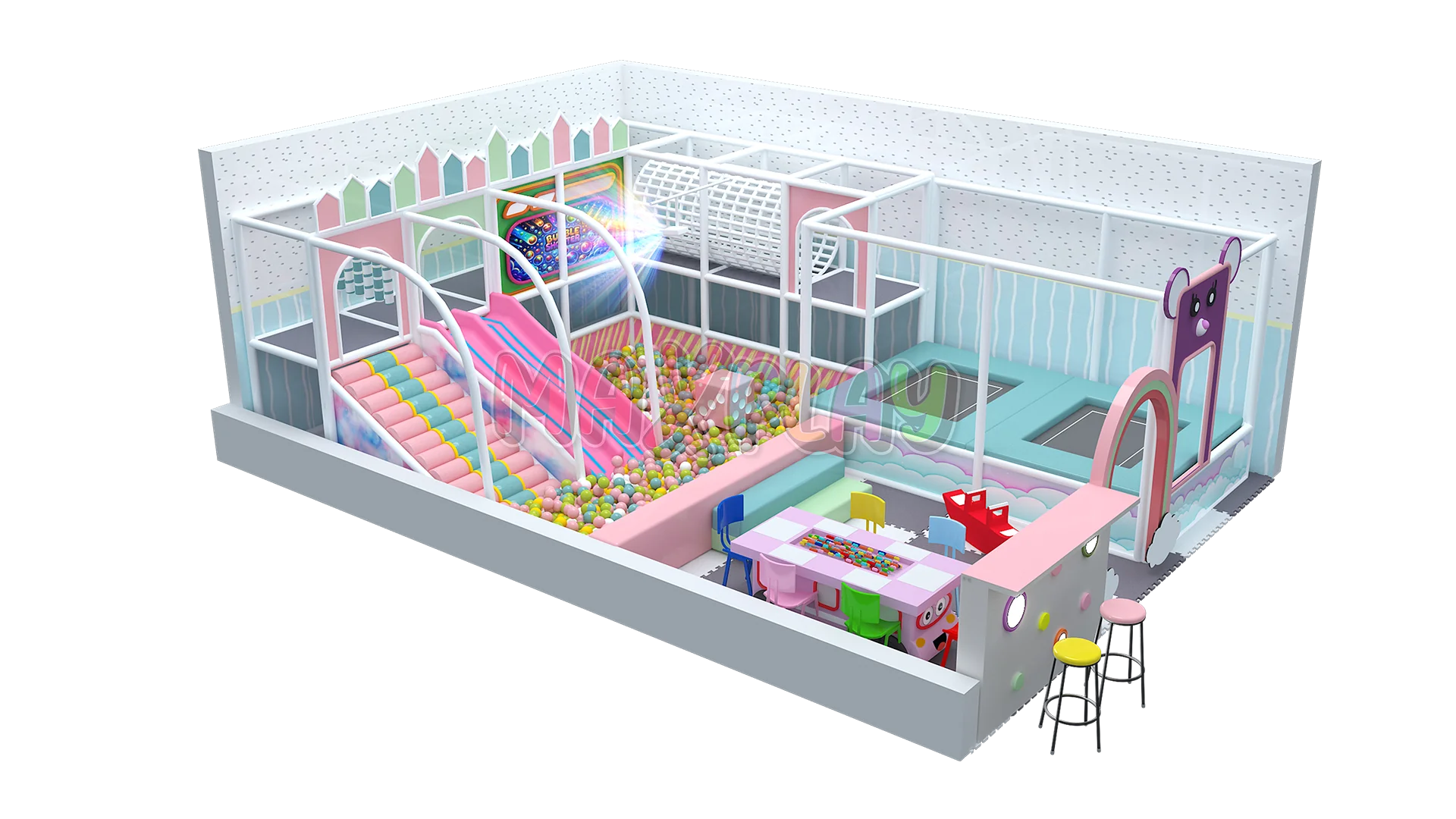 5m x 7m 2.20H 35m² Soft Play